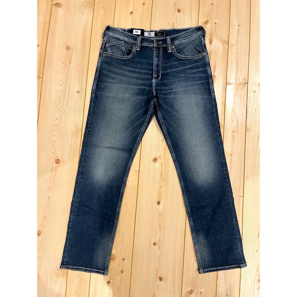 Rock & Republic Men Neil Straight Blue Denied Jeans 36x34 Edgy Streetwear NWT